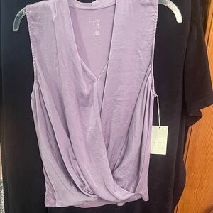 Lilac Sleeveless Drape Blouse